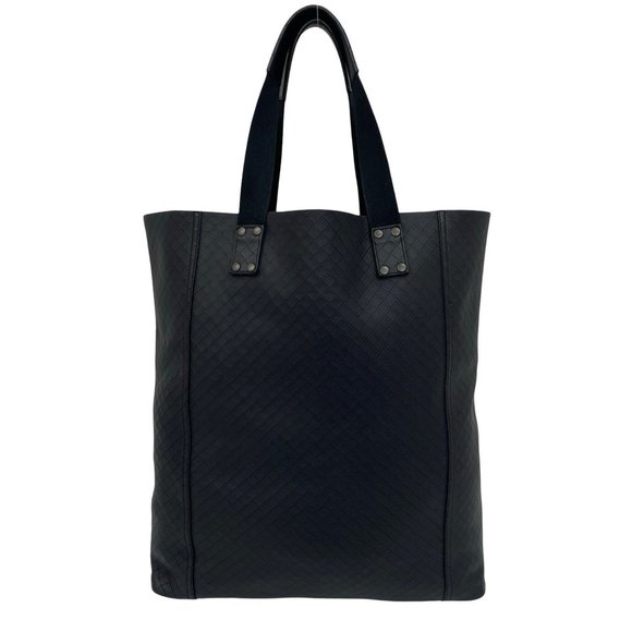 BOTTEGA VENETA Black Leather Intrecciato Tote Bag - Picture 1 of 9